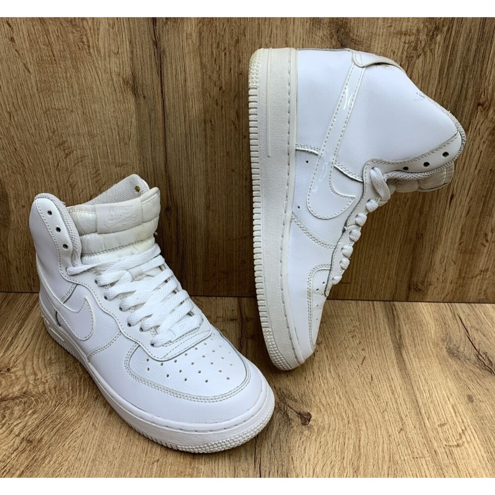Nike Air Force 1 07 High Triple White GS Shoes 653998-100 Youth 5.5Y NO STRAPS